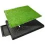 Downtown Pet Supply Dog Pee Potty Pad, Bathroom Tinkle Artificial Grass Turf, Portable Potty Trainer (20 x 25 Inch with Drawer)