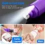 Casfuy Dog Nail Grinder with LED Light - Upgraded 2-Speed Electric Pet Nail Trimmer Powerful Painless Paws Grooming & Smoothing for Small Medium Large Dogs & Cats