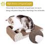 Cat Scratcher Cardboard, Cat Scratching Pad with Ball，Recycle Corrugated Cat Scratch Lounge Sofa Bed for Furniture Protector (100% Organic Catnip Included).