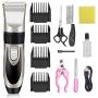 Dog Clippers Low Noise Rechargeable Pet Clippers Electric with Comb Guides Scissors Nail Kits for Dogs Cats & Other