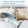 Electric Flopping Fish Cat Toy, USB Rechargeable Realistic Moving Fish Funny Interactive Toy Simulation Fish for Pet Cat Kitten Chewing Kicking Perfect for Having Fun Exerciser Playing