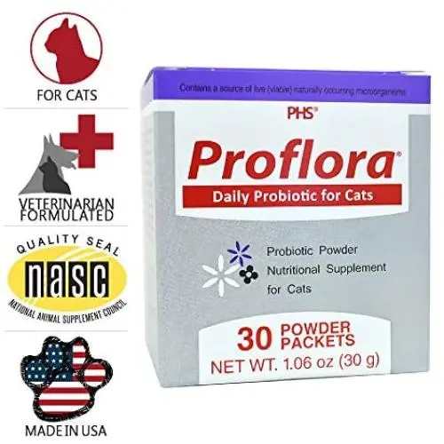 Proflora Probiotic Supplement for Cats Healthy Digestive Tract Chicken Liver Flavor 30 Serving