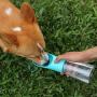 UPSKY Dog Water Bottle Portable Pet Water Bottle Leak Proof Dog Water Dispenser, Lightweight Dog Travel Water Bottle Bowl for Walking 400ml (Blue)