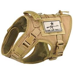 Tactical Dog Vest Harness, Outdoor Training Service Dog Vest Adjustable Military Working Dog Vest with Molle System and Rubber Handle