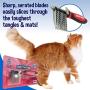 Professional Dematting Comb and Remover | Cut and Removes Knots & Tangled Mat Hair and Fur on Cats and Dogs | Pet Grooming Right & Left Handed | Rubber Grip Tool with Stainless Cutting Blades
