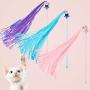 ZooZoo Cat Teaser Toy Handcrafted Fairy Princess Shiny Tassel Wands 3-Color Pack, Glitter Magic Star Crystal Beaded Crown Large Jingle Bell Interactive Fun Play Pet Stimulate Active Exercise Entertain