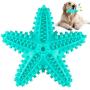 USWT Dog Chewer Toothbrush Squeaky Toys, Teeth Cleaning Remove Calculus Keep Dental Healthy Remove Calculus, Starfish Design Chewer for Large Dog