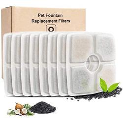 YAMOZOM Cat Fountain Replacement Filter - 8Pcs, Cat Water Fountain Filter,Triple Filtration System Replacement Square Filters for 84oz/2.5L Automatic Cat Fountain Filters Dispenser