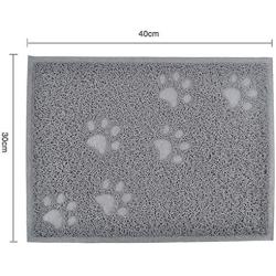 July miracle Pet Food Mat, Dog cat Nonslip Feeding Tray, Gray