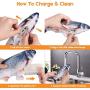 Moving Fish Cat Toy, Realistic Flopping Fish, Wagging Fish Cat Kicker Toys, Plush Interactive Pets Chew Bite Supplies for Cat Exercise, Cat-Fish-Toy-Kitty-Interactive