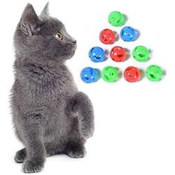 ORNOOU 20 Pieces Pet Cat Kitten Play Balls with Jingle Bell Pounce Chase Rattle Toy,Random Color