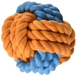 Tough Twist 3.5'' Rubber & Rope Ball Dog Toy
