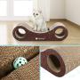 isYoung Large Cat Scratcher Lounge, 30.5 x 11 x 8.5 inchs Unique Cat Scratcher Cardboard Scratch Pad with Built-in Toy Bell