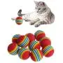 1/5/10 pcs Rainbow Ball Cat Toy Colorful Ball Interactive Pet Kitten Scratch Natural Foam Eva Ball Training Pet Supplies Product