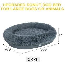 Utotol Donut Dog Bed, Self-Warming Faux Fur Calming Pet Bed Comfortable Round Cuddler Dog Bed for Small/Medium/Large Dogs and Cats Up 40-100 lbs