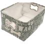 Geyecete Dog Toys Storage Bins Canvas Printing pet Baskets,with Designed Metal Bone-Shaped Handle,Pet Toy and Accessory Storage Bin