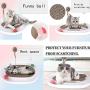 IMPHOM Cat Scratcher Toy Ball Roller Track Cat Ball Tower Puzzle Set Turn Plate Table Pet Baby Toy Four Ball.(White Color)