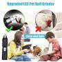 Wixann Dog Nail Grinder with Light, Upgraded Professional Low Noise 2 Speed Pet Nail Grinder Electric Rechargeable Pet Nail Trimmer Painless Paws Grooming Trimming for Small Medium Large Dogs Cats