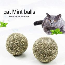 Bitcircuit Cat Mint Ball, Cat Catnip Sticks Mint Ball, Lickable Cat Treats Stick-On Wall Toy with Adhesive Sticker Natural Compressed Catnip Ball Toy for Pet Relieve Stress Soothing Breath