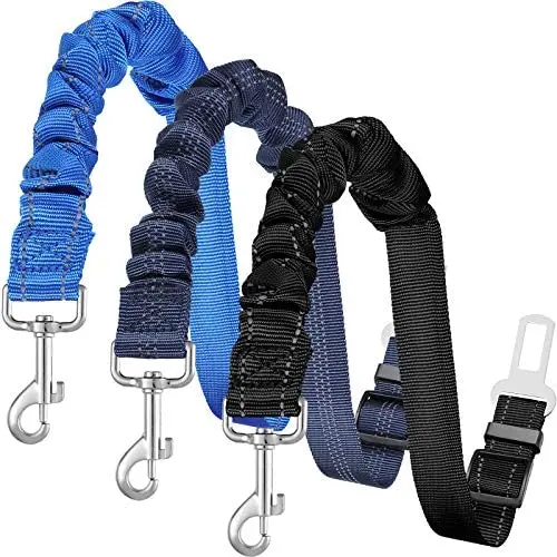 3 Pieces Dog Seat Belt Harness Dog Seat Belt Adjustable Elastic Pet Dog Car Seatbelt Vehicle Car Seatbelt Harness for Pets with Elastic Nylon Bungee Buffer for Shock Attenuation 3 Pieces Dog Seat Belt Harness Dog Seat Belt Adjustable Elastic Pet Dog Car Seatbelt Vehicle Car Seatbelt Harness for Pets with Elastic Nylon Bungee Buffer for Shock Attenuation