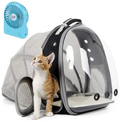 halinfer Back Expandable Cat Backpack, Space Capsule Transparent Pet Carrier for Small Dog, Pet Carrying Hiking Traveling Backpack halinfer Back Expandable Cat Backpack, Space Capsule Transparent Pet Carrier for Small Dog, Pet Carrying Hiking Traveling Backpack