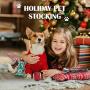 Christmas Stocking Gifts for Dog, Unique for Pets Puppy Chewing Toys Including Red Ball, Candy Cane, Bear Toy and Cotton Knotted Rope