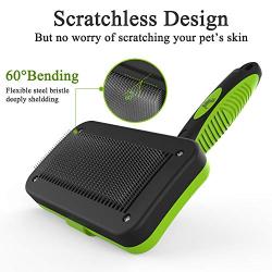 ORFELD Pet Grooming Brush Shedding Hair by Up to 95% Self-Cleaning Tool for Cats and Dogs, Perfect Long & Short Coats
