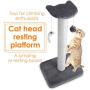 pedy 30'' Tall Cat Scratching Post, Natural Sisal Cat Scratcher, Cat Scratch Tower with Two Interactive Bell Toys (Cat Scratching Post)
