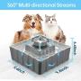 VinDox Ceramic Cat Fountain, 2.1L Pet Drinking Fountain for Cat and Dog, Cat Fountain Porcelain, Cat Water Dispenser with 3 Activated Carbon Filter and Sponge Foam Pre-Filter