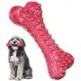Peteast Dog Toys, Durable Dog Chew Toys for Aggressive Chewers Bacon Flavored Tough Natural Rubber & Teeth Cleaning Chewing Bones for Large/Medium/Small Dogs