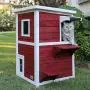 Petsfit 2-Story Weatherproof Outdoor Kitty Cat House/Condo/Shelter with Escape Door 20'' Lx20 Wx32 H Petsfit 2-Story Weatherproof Outdoor Kitty Cat House/Condo/Shelter with Escape Door 20'' Lx20 Wx32 H