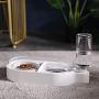 kimpets Pet Fountain Drinking Water pet Portable Water Fountain Double Bowl; Automatic Water and Food Bowls for Cats and Small Dog