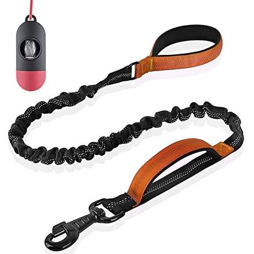 Short Dog Leash with Padded Handle, Bungee Dog Leash Shock Absorbing, Nylon Reflective Pet Leashes for Walking, Dog Lead for Medium & Large Dogs