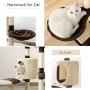 Famgizmo Cat Tree with Sisal Scratching Posts, 110cm Cat Climbing Tower with Cat Cave, Multi-Level Cat Kitten Activity Centre with Dangling Toy, Cat Condo, Cat Furniture, Fish Pattern, Brown/Beige