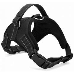 TAIL UP Black Pet Dog Harness Soft Front Range Vest No Pull Double Adjustable Walk Out Vest Collar Hand Strap