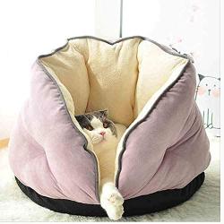 Yangmani Cat Litter Cat Sleeping Bag Kennel Small Dog Autumn and Winter Warm Semi-Closed Cat Room Cat House Cat Nest Pet Supplies Travel with Pets