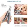 Dog Claw Clippers Pets Nail Scissors and Trimmer Foldable Painless Paws Grooming & Smoothing Tools Safety Guard to Avoid Over-Cutting Nails & Nail File & Hair Removal Brush for Small Large Animals