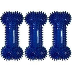 Petsport 3 Pack of Tiny Tots Gorilla Spiky Bones TPR Dog Toys, 4.5 Inch, Assorted Colors