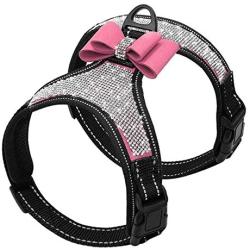 Reflective Dog Harness Nylon Pitbull Pug Small Medium Dog Harness Vest Bling