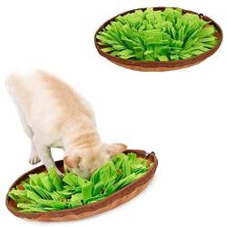 Lainrrew Dog Snuffle Mat, Interactive Dog Puzzle Encourage Natural Foraging Skills & Stress Release Dog Snuffle Bowl for Dogs Cats Pets