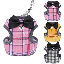 Frienda Set of 3 Adjustable Pet Vest Harness with Leash for Puppies Cat Boys or Girls Walking and Training