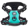 PoyPet 2019 Upgraded No Pull Dog Harness with 4 Snap Buckles, Reflective with Front & Back 2 Leash Hooks and an Easy Control Handle [NO Need Go Over Dog’s Head]