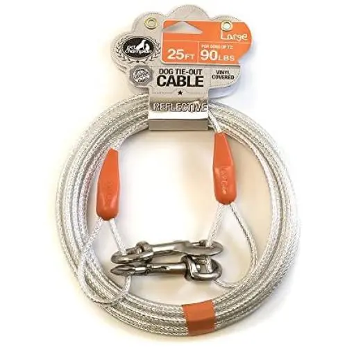Pet Champion Toy Reflective Tie Out Cable for Dogs Pet Champion Toy Reflective Tie Out Cable for Dogs