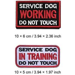 SOUTHYU 3 Pack Service Dog Patches with Hook & Loop Backing - Embroidered Tactical Military Morale Patch Badge - Service Dog Working in Training Do Not Touch Tags for Pet Harness Vest