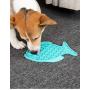 Fish-Shaped Cat Slow Feeder Pet Lick Mat Cat Puzzle Feeder for Dogs & Cats, Fun Alternative to Slow Feeder Cat Bowl, IQ Treat Mat, Anxiety Relief