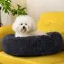 COOLBEBE Dog Bed Cat Bed Donut,Pet Bed Faux Fur Cuddler Round Comfortable for Small Medium Dogs, Extra Soft Velour Fabric Ultra Cozy Calming Bed, Grey, 26'' COOLBEBE Dog Bed Cat Bed Donut,Pet Bed Faux Fur Cuddler Round Comfortable for Small Medium Dogs, Extra Soft Velour Fabric Ultra Cozy Calming Bed, Grey, 26''