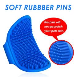 LIANGDU Dog Grooming Brush, Pet Bath Comb Brush, Which Helps To Soothe Massage, Rubber Comb, Adjustable Ring Handle, Suitable For Pet Cats And Dogs