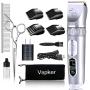Professional Dog Clippers Grooming Kit, Low Noise Rechargeable Cordless Heavy Duty Pet Hair Clippers with 3-Speed High Power for Small Medium Large Dogs Cats