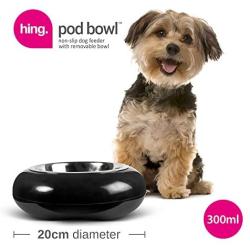 HING Pet Cat Dog Feeding Pod Bowl, 300 g, Small, Black