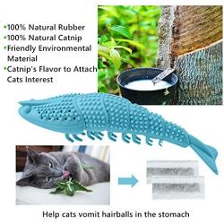 Bailixin Cat Catnip Interactive Chewing Toy, Dental Care Toothbrush for Kitten Kitty Teeth Cleaning, Leaky Food Device, Crayfish Shape Pet Toy - Oral Care Natural Silicone